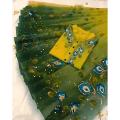 New Hand Print Half Silk Couple Dress Sharee and Panjabi for man and women. 