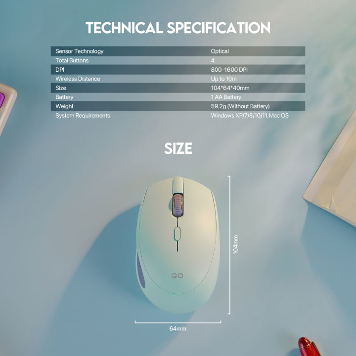 FANTECH%20GO%20W193%20DUAL%20MODE%20WIRELESS%20BLUETOOTH%20Mouse%20With%202.4%20GHz%20Wireless%20Connection%20Adjustable%20DPI%201600%20Ergonomic%20Design%20For%20Gaming%20Gammer%20Office%20Home%20AA%20Battery%20Included%20-%20Image%208