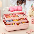 Multi-layer Hairpin Organizer Cute Girl Jewelry Case Head Rope Headband Display Rack Children's Hair Accessories Storage Box.