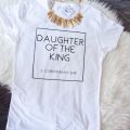 Christian T-Shirt Daughter of The King Letter Print Cute Women T-Shirt Jesus Shirt Harajuku Graphic Top Female Women T Clothes.