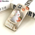 Jizetin for Realme 8 5G Back Cover Cute White Rabbit Luxury Slim Hard Crashproof Mobile Phone Case For Boys Girls.