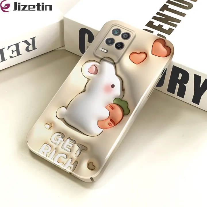 Jizetin%20for%20Realme%208%205G%20Back%20Cover%20Cute%20White%20Rabbit%20Luxury%20Slim%20Hard%20Crashproof%20Mobile%20Phone%20Case%20For%20Boys%20Girls%20-%20Image%202