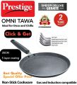 Prestidge pizza pan ruti tawa 28CM layer Marble Coating granite non Stick Cookware Roti Dosa Tawa 280 MM Steel usable for gas not for induction - Black.