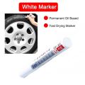 Permanent Paint Marker (White) for Any Hard Surface, Tyre Marker, Oil Base Tire Marker, Waterproof Tire Marking Pen for Motorcycle and Car. 