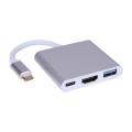 Type C USB 3.1 to USB-C 4K HDMI USB 3.0 Adapter 3 in 1 HUB. 