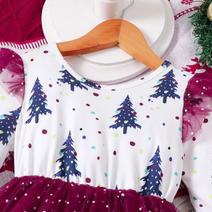 Kids%20Christmas%20Dress%20for%20Girls%20Clothes%20Autumn%20Winter%202024%20New%20Child%20Casual%20Print%20Long%20Sleeve%20Mesh%20Patched%20Princess%20Dress%202-8Y%20-%20Image%203