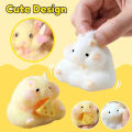 1pc Squishy Hamster Toy with Cheese Cute Desktop Decor Funny Stress Reliever Decompression Fidget Toys for Teens Kids Gifts. 