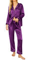 Ladies Pajamas Set Long Sleeve Soft Lounge Wear Silk Satin Pj.