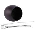 Handmade Wood Coffee Water Cup with Spoon Straw Brush 200ML(Light).