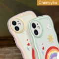 Chenyyka For OPPO F7 Case Fashion Rainbow Colorful Lovely Wave Border Soft Clear Shockproof Phone Cases Creative Camera Transparent Casing Simple Gentle Protective Cover. 