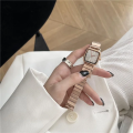 Inspired by CN high quality New Square Stainless Steel Analog Watch For Women Silver-gold-With Smart Box.
