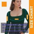 Exclusive Imported Premium Quality Rib Knit Square Neck Long Sleeve Long Top for Women's.