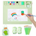 Children Drawing Toys Silicone Painting Mat Set for Children's Day Gift Montessori Graffiti Mat Washable Watercolor Palette Set.
