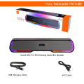 Soundbar With RGB Lighting KISONLI LED913 Gaming Design Bluetooth Sound Bar Speaker With AUX USB Speaker For PC Laptop Computer Gaming PC Sound Box. 