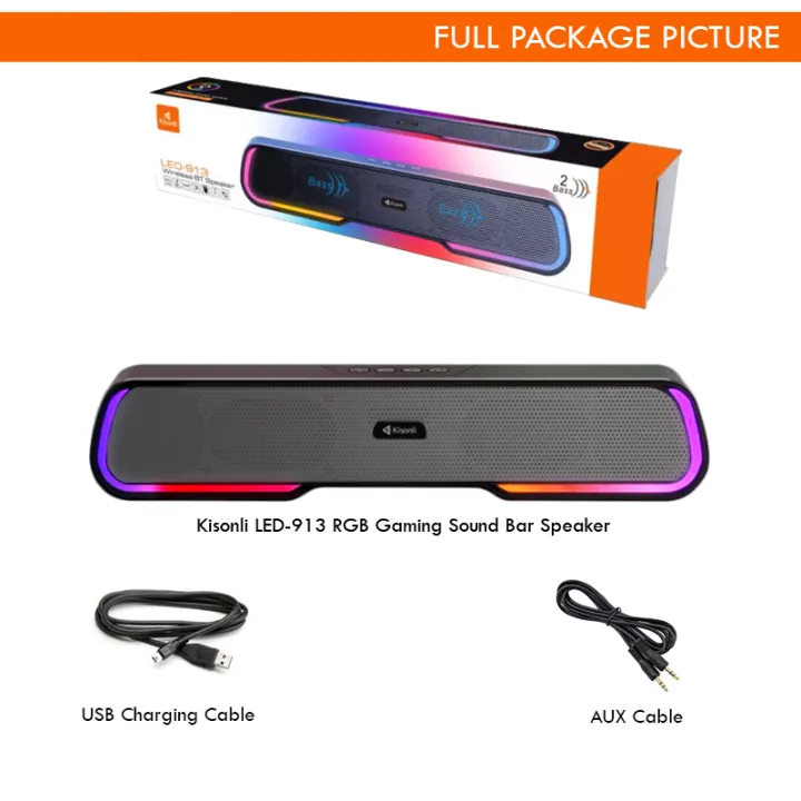 Soundbar%20With%20RGB%20Lighting%20KISONLI%20LED913%20Gaming%20Design%20Bluetooth%20Sound%20Bar%20Speaker%20With%20AUX%20USB%20Speaker%20For%20PC%20Laptop%20Computer%20Gaming%20PC%20Sound%20Box%20-%20Image%206