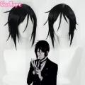 Sebastian Michaelis Cosplay Black Butler Cosplay Men Short Black Wig Cosplay Anime Cosplay Wig Heat Resistant Synthetic Wigs. 