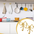 4 Pack Gold Bow-Knot Hooks Brass Bow Wall Hooks.