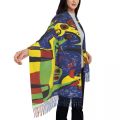 Custom Print Dog Barking At The Moon Scarf Women Men Winter Fall Warm Scarves Joan Miro Abstract Art Shawl Wrap. 