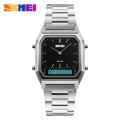 Skmei sports fashion quartz digital stainless steel dual display Chrono waterproof casual watch for men 1220.