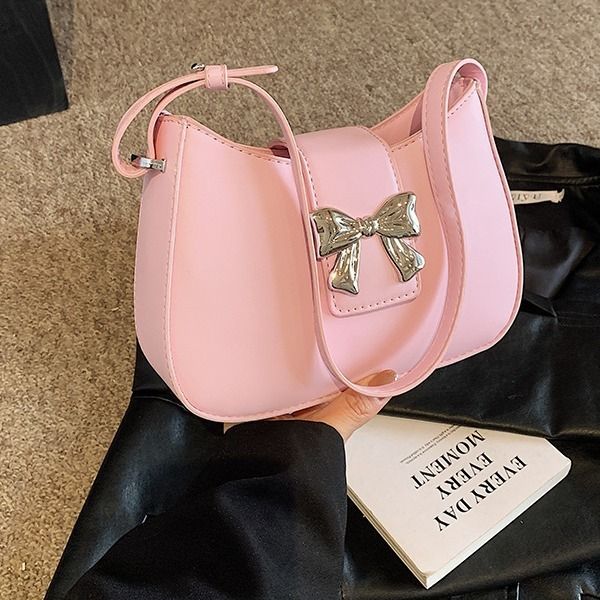 This year's popular bow handbag bag women's 2024 spring and summer new fashion foreign shoulder armpit small square bag
