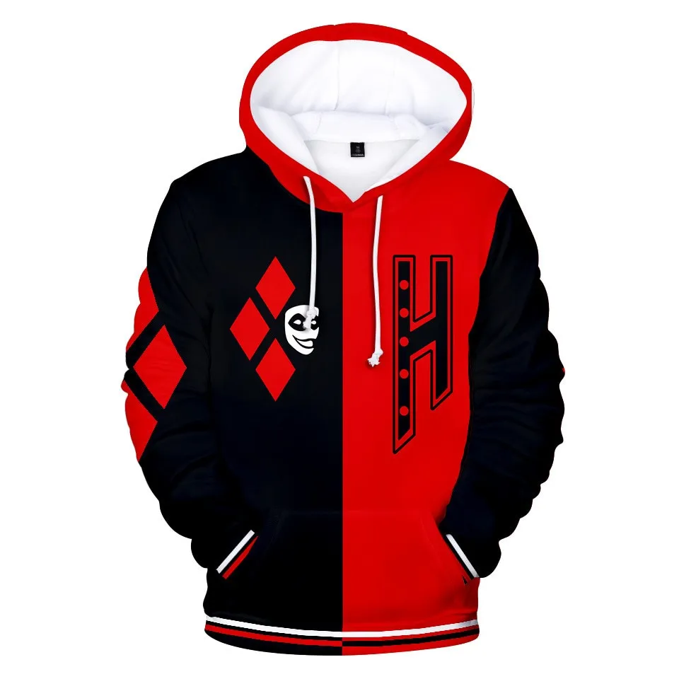 HAHA Joker Hoodies Men women Clown Cosplay Hoodie Graffiti