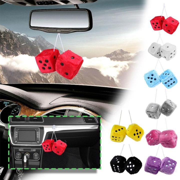 Long%20Hair%20Hot%20Stamping%20Dot%20Dice%20Plush%20Toy%20Cube%20Pendant%20Car%20Ornament%20Sieve%20Anime%20Car%20Decoration%20Accessories%20-%20Image%203