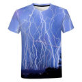 Summer 3D Digital Printed Lightning Cool T-Shirt New Men's Oversized Casual T Shirts for Men Short Sleeve Tee.