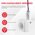 220V Mini Human Body Infrared Sensor Infrared Body Sensor Switch LED Flood Light PIR Motion Sensor Adjustable White. 