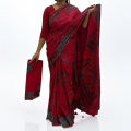 Multicolor Batik Print Cotton Saree for Women with Running Blouse Piece, Casual, Party and Festive Wear.