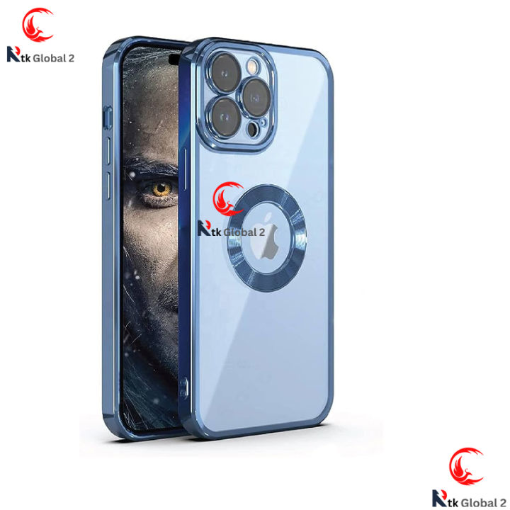 For iphone 11 PRO MAX Soft Color Borders Logo Hole With Camera