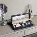 6 Slot Leather Watch Box Display Case. 