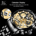 LouisWill Gold Top Brands Men Wristwatches Waterproof Luxury Golden Wrist Watch Clock Fake Three-Eye Decoration Watch Luminous Wrist Watches with Calendar For Men. 