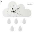 【Ready Stock *Nordic Wooden Cloud Raindrop Shaped Wall Clock Nursery Kids Room Decoration. 
