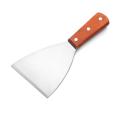 Stainless Steel Grill Griddle Scraper Wood Handle, Scraper-Slanted Blade.