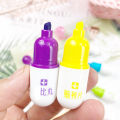 Student Morandi Boxed Mini Fluorescent Pen Kindergarten Primary School Cute Final Prize Cartoon Marking Pen. 