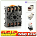 DIN Rail Mounted 8 Round Pins Relay Holder Socket 8 Pin Reay Base 2-M4X20 for MK2P-I AH2-Y For Omron Finder 8 pin Relay Temperature and Timers.