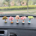 New Car Mini Tree Decorations Center Console Car Mounted Green Plant Accessories Simulated Flower Decoration Cute Gift For Girls.