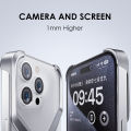 Luxury Aluminum Alloy Rimless Phone Case For iPhone 15 14 Pro Max Metal X Type Removable Heat Dissipation Armor Shockproof Cover.