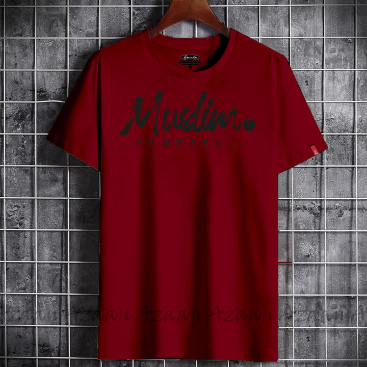 Muslim%20Design%20Ash%20Colour%20Jersey%20Fabric%20Half%20Sleeve%20T-shirt%20For%20Men's%20-%20Image%206