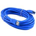 Hi Speed 15ft/5M USB 3.0 Extension Cable, A-Male to A-Female Data Cord 5Gbps M/F # Blue. 