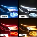 Car RED LED 45cm Daytime Running Light Flexible Strip Waterproof Flashing Yellow 12V 2PCS. 