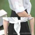 Short Cardigan All-Matching Outerwear White Coat with Skirt Small Shawl Suspender Skirt Summer Top Women's Thin. 