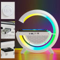LED Wireless Charging Table Lamp Bluetooth Speaker Intelligent Atmosphere RGB Light Bluetooth Speaker With Wireless Charging BT 2301. 