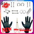【Exclusive Offer】 Profeional Body Piercing Tool Kit Ear Noe Navel tainle teel et.