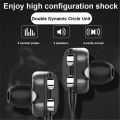 Dual Drivers Earphones Headphones With Mic And Volume Control 3.5mm Audio Jack Headset For IOS Android (gift). 
