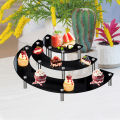 Qiunery Dessert Cupcake Stands Set Of 3 Cup Cake Treat Stand 3 Tier Acrylic Cupcake Stand Display Shelves Riser Dessert Display Tower For Party Wedding Collectibles Figures.