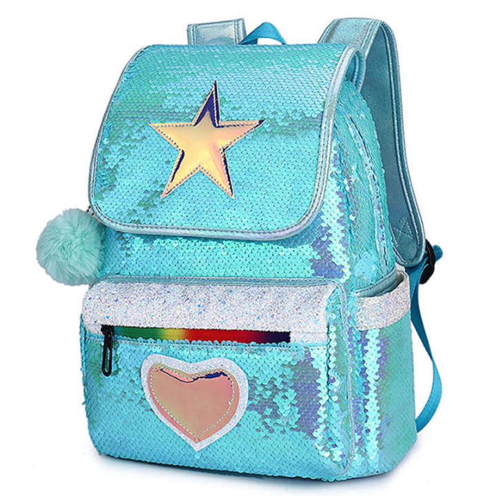 Cartoon%20laser%20glitter%20backpack,%20Korean%20version%20fashionable%20children's%20bag,%20versatile%20student%20backpack%20-%20Image%202