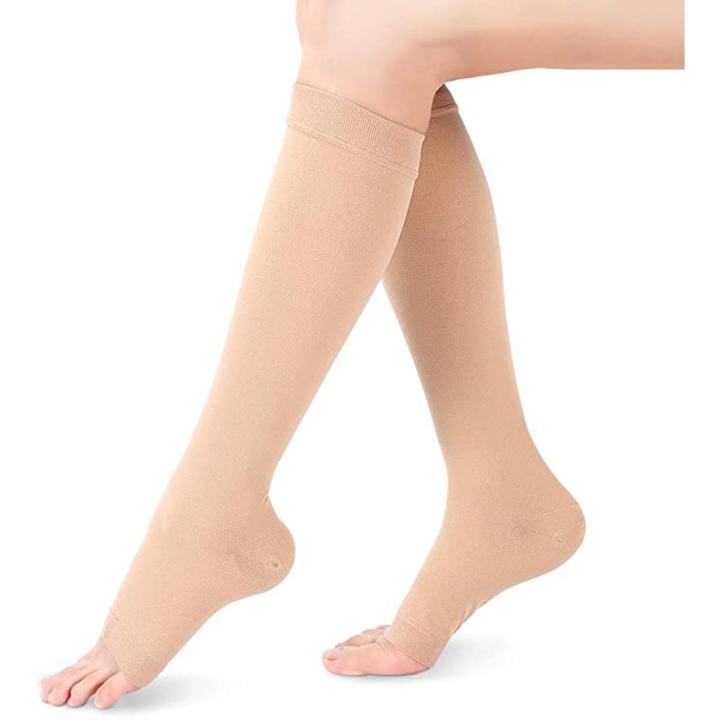 Compression Socks Calf Shaping Open Toe Knee High Stockings Compression Socks Fit For Varicose Veins Long Pressure Stockings