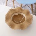 Kids Girls Large Wide Brim Straw Woven Sun Protection Beach Hat Colorful Pompom Ball Summer Floppy Bucket Cap Portable Handbag. 