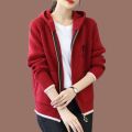 Hooded Coat Zipper Cardigan Sweater Women's Autumn and Winter Embroidered Top 2022 Spring Fashion Sweater Knitwear. 